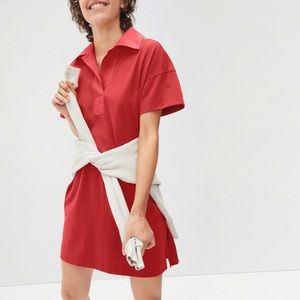 Everlane Retro Jersey Polo Dress Scarlet Size Medium